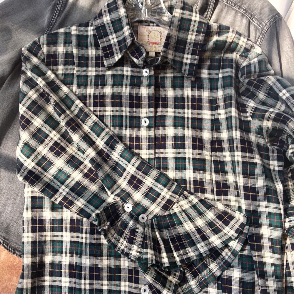 Alicia Bell green plaid button down SIZE 10